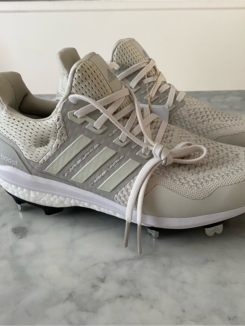 adidas Ultra Boost 1.0 DNA Dugout Metal Baseball Cleats Chalk Mens 5.5 Women 6.5
